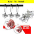 Set of 12 Octopus Shower Curtain Hooks, Decorative Stainless Steel Rustproof Brushed Nickel Rings for Bathroom
