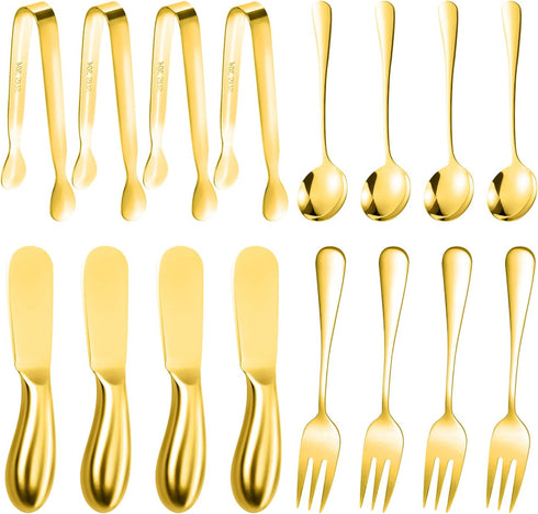 16 Pieces Cheese Butter Spreader Knives Set, Stainless Steel Charcuterie Accessories for Jam, Appetizers, Pastry, Mini
