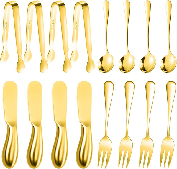 16 Pieces Cheese Butter Spreader Knives Set, Stainless Steel Charcuterie Accessories for Jam, Appetizers, Pastry, Mini