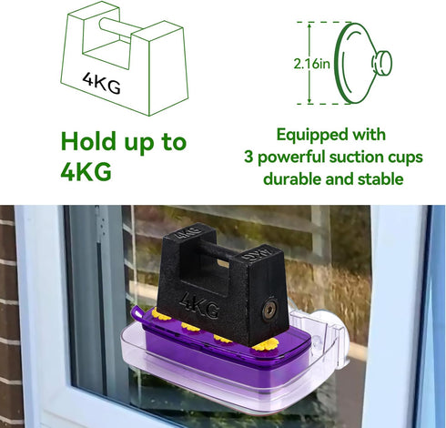 Window Hummingbird Feeder with Strong Suction Cup, Plastic Feeders for Outdoors, Easy to Clean and Refill
