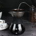 Zopsc 400ml Manual Hand Drip Glass Coffee Maker Pot with Stainless Steel Filter, Tick Marks, Fine Mesh, Suitable for