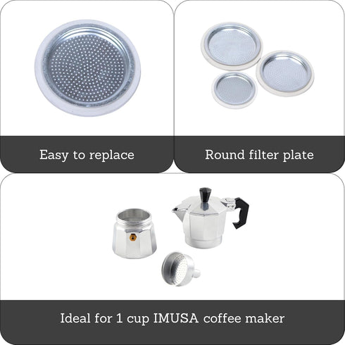 IMUSA Aluminium Stovetop Replacement Rubber Ring & Filter - 1-Cup