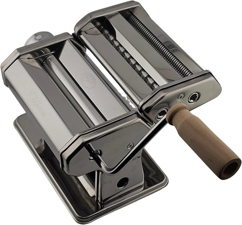 LAlunno Pasta Maker Machine by PastaVirtuoso - Hand Crank Machine for Pasta Dough and Noodles - Easy to Use Manual