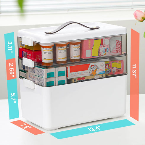 Homaigie 3-Tier Extra Tall Medicine Cabinet Organizer for Upright Medicine Bottles Organizer, Portable Medicine Storage