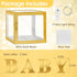 4 Lovelite Baby Boxes with Letters for Baby Shower, Clear Balloon Boxes with LED Fairy String Lights for Gender Reveal