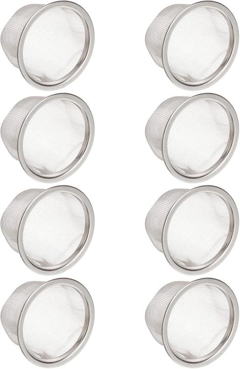 Luxshiny 8Pcs Stainless Steel Tea Strainer Insert, Metal Mesh Infuser for Loose Tea Leaves, Replacement for Teapot
