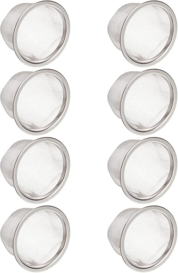 Luxshiny 8Pcs Stainless Steel Tea Strainer Insert, Metal Mesh Infuser for Loose Tea Leaves, Replacement for Teapot