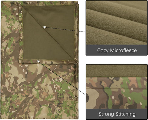 Backpacking, LOOGU Camo Blanket Waterproof Insulation Poncho Liner for Outdoor Camping, Hiking, Hunting, Survival