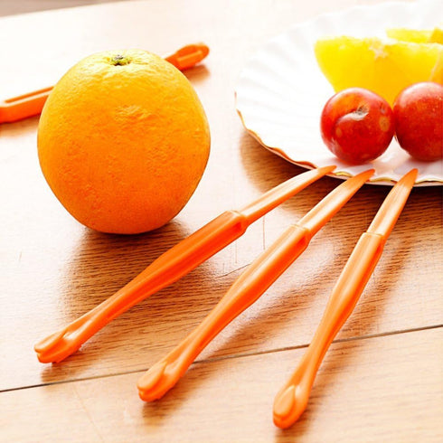 Cosmer Set of 15 Orange Citrus Peelers, Plastic Easy Slicer Cutter Peeler Remover Kitchen Accessories