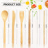 Boao 4 Sets Bamboo Utensils Wooden Utensils Set Reusable Cutlery Travel Chopsticks Fork Spoon Straw Portable Utensil Case for Travel Hiking Picnic Camping Cooking Office School Kitchen (Vintage Style) by Boao