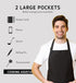 Lenenz Pack 12 Adjustable Bib Apron - of Unisex Aprons for Men - Black Aprons with Pockets