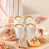 Set 6, 12 Oz vancasso White Ceramic Coffee Mug of Tea Cups with Handle for Latte, Tea, Cappuccino, Milk, Cocoa