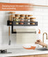 4 Paper Towel Holder Wall Mount for Kitchen, One-Handed Tear, Bathroom Paper Towel Holder with Shelf, RV Paper Towel