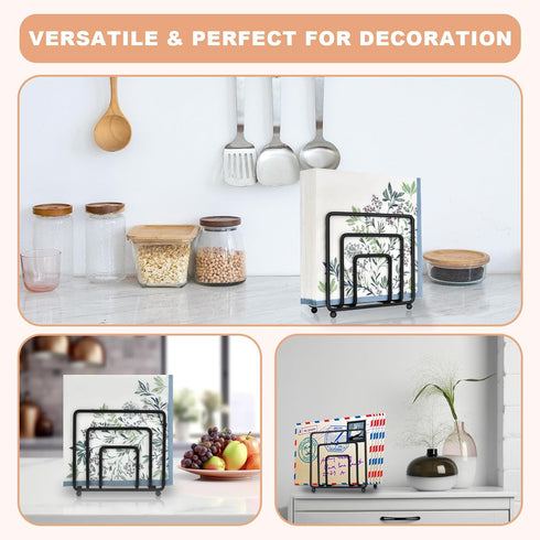 Napkin Holder for Table, Modern Metal Black Napkin Holders for Kitchen Dining Tables & Countertops