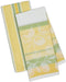 DII Kitchen Dish Towel Set 2 Riviera Lemons Yellow Green - 1 Lemon Print & 1 Stripe