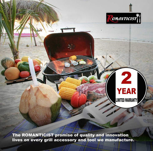 4pcs Set ROMANTICIST Heavy Duty Grill Accessories for Top Chef - Professional Grill Tool & Basic BBQ Tools for Backyard