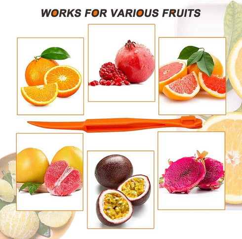 Orange Peeler Tools, Plastic Citrus Remover for Easy Open Lemon Peel Cutter, Kitchen Gadgets (Orange 2 Pack)