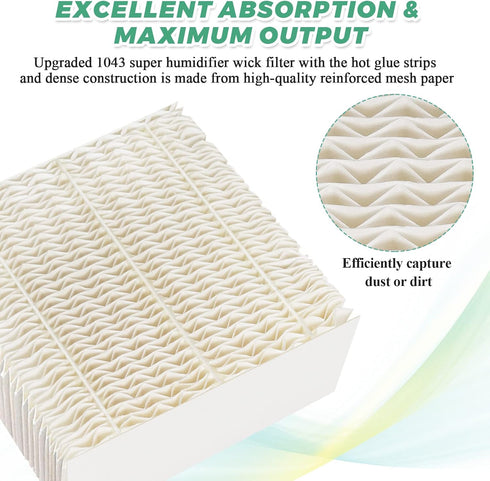 1043 Super Humidifier Wick Filter Replacement for Essick AirCare Evaporative Humidifiers Filter 1043 EP9500 EP9700 EP9800 831000 821000 826000 826800 and Bemis Space Saver 800 8000 Series Humidifiers