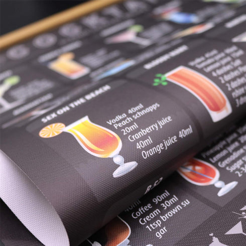 WEROUTE Cocktail Mixology Recipe Print Poster - Bar Pub Themed Kitchen Wall Decor with Frame, 15.7 x 27 Inch
