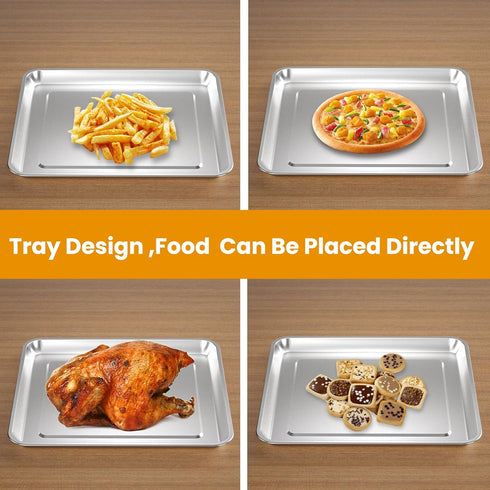 Stainless Steel Baking Tray Pan Compatible with Cuisinart Airfryer TOA-060 and TOA-065
