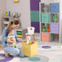 Sorbus 11 Inch Fabric Storage Cubes - Sturdy Collapsible Bins & Handle, 6 Foldable Baskets for Organizing Clothes,