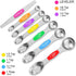 Magnetic Measuring Spoons Set, Wildone Stainless Steel Double Sided Measuring Spoons Set of 7 for Dry and Liquid