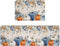 Blue Pumpkins Fall Kitchen Rugs and Mats Set, Thanksgiving Non-Slip Bathroom Rug with Eucalyptus Leaves Botanical