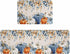 Blue Pumpkins Fall Kitchen Rugs and Mats Set, Thanksgiving Non-Slip Bathroom Rug with Eucalyptus Leaves Botanical