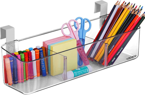 vacane Office Hanging Organizer, Clear Hanging Baskets for Organizing Over the Cabinet