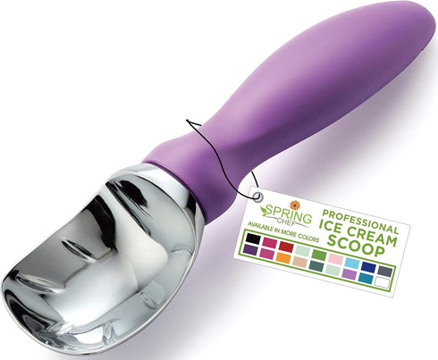 Spring Chef Metal Ice Cream Scoop with Comfortable Handle, Heavy Duty Sturdy