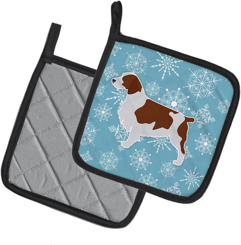 Caroline's Treasures BB3500PTHD Winter Snowflake Welsh Springer Spaniel Pot Holders, 7 1/2 x 7 1/2