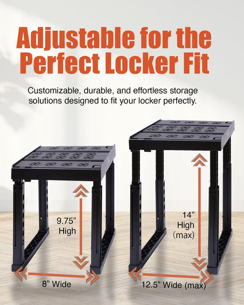Piffny Locker Organizer Shelf Adjustable Width and Height, Ideal Locker for School, Office, and Gym Lockers (Pink)