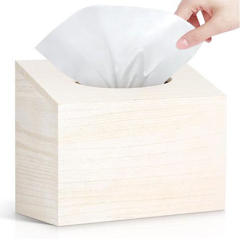 Noafocks Tissue Box Cover Holder Compatible with Kleenex Disposable Paper Hand TowelsWood Hand