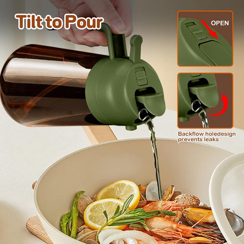 2Pcs 16oz/470ml 2 1 YARRAMATE Dark Brown Oil Sprayer for Cooking with Stickers, Food-grade Premium in Olive Oil