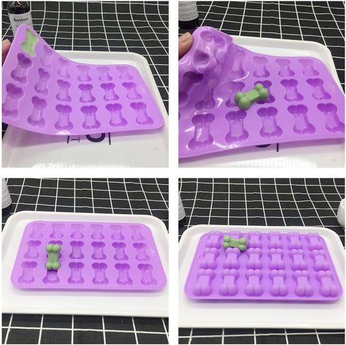 homEdge Jumbo Puppy Dog Paw Molds - 6 Cavity Silicone Treats Molds, Set of 4PCS for Chocolate, Candy, Ice