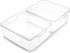 BINO Plastic Storage Bins, Medium - 2 Pack, Clear Storage Containers with Built-In Handles, BPA-Free