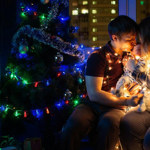 2 Packs 6Ft 40 Bulbs, Vigdur Muiticolor Globe String Lights - Decorative String Lights Battery Operated with Mini Bead