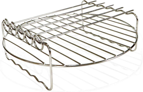 Air Fryer Double Layer Round Rack with 5 Skewers, Fits XL Air Fryers (9in, Fit 5.3 QT or Above)