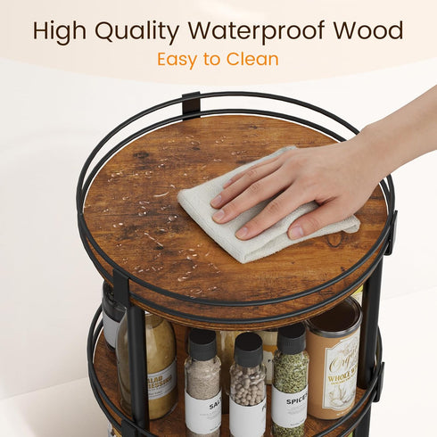 3 Countertop 10.2" 10.2" 18.5", Snughome Lazy Susan Organizer, Tier Rotating Spice Rack, Turntable Lazy Susan Kitchen