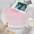18" 18" OKAYDA x Round Faux Sheepskin Chair Cover Seat Cushion Pad Super Fluffy Soft Fur Rug for Vanity Chair, Car