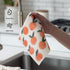 5 Pack Counter 8" 7" RECYCO Swedish Dishcloths for Kitchen | Peachy Leaves Washable Dish Rags | Cellulose Reusable