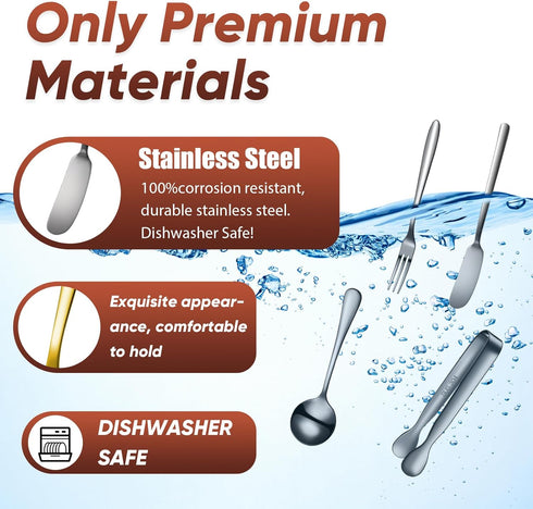 Cheese Butter Spreader Knives Set, Stainless Steel Charcuterie Accessories, Mini Serving Tongs, Spoons, Forks