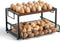 Wolera 2-Tier Wooden Egg Holder Countertop with Basket Holds 24+60 Chicken, Duck &