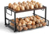 Wolera 2-Tier Wooden Egg Holder Countertop with Basket Holds 24+60 Chicken, Duck &