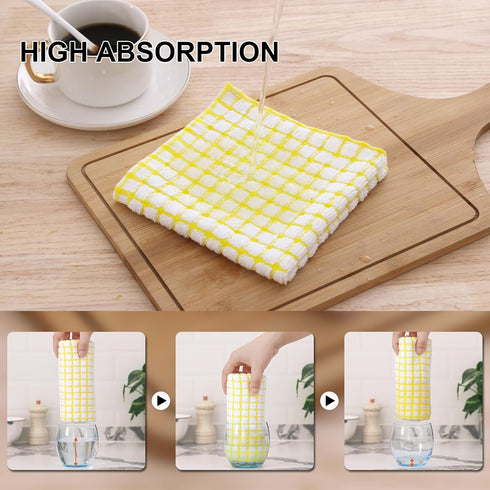 8 Pack 12 12 Inches Kitinjoy Cotton Terry Kitchen Dish Cloths, x Super Soft and Absorbent Dish Rags, Quick Drying Dish