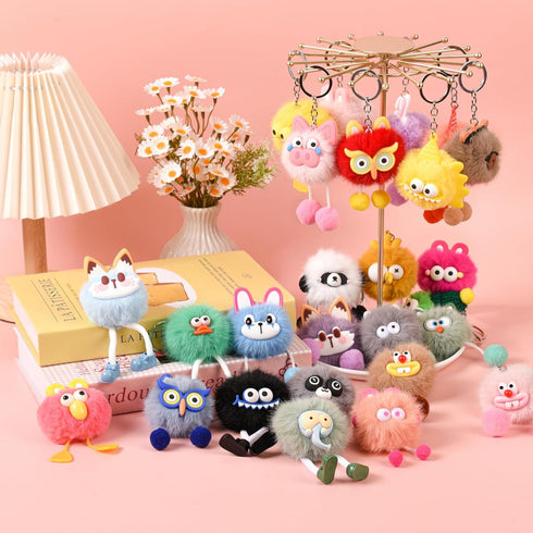 LiYiQ 30 Pcs Cute Plush Keychains Kawaii Keychain Bulk for Birthday Goodie Bags Pinata Toys Classroom Prizes Party