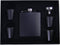 Personalized Custom Text 6-Ounce Flask Gift Set, Steel Shot Glasses, Funnel, Giftbox (Black)