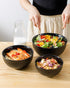 Hasense Mixing Bowls Set of 3, Large Ribbed Black Bowls 1.5/1/0.5 Qt for Kitchen, Cooking, Baking & Serving