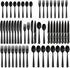 Hiware 48-Piece Matte Black Silverware Set, Stainless Steel Cutlery Set for 8 with Steak Knives
