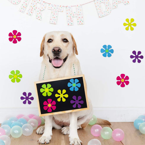 50 Pieces Retro Flower Cutouts - 60s Party Favors Paper Flower Cutout Hippie Decor for Christmas